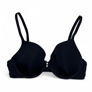Aerie Black Bra Size 34C w/ Buttons T-Shirt Lingerie